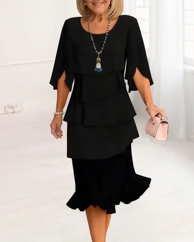 Abito midi con balze eleganti