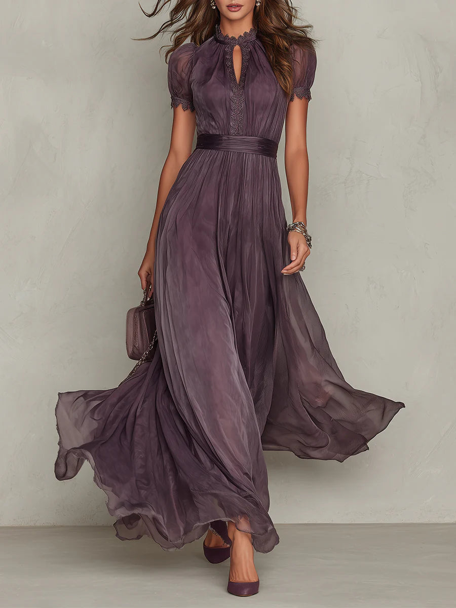 Ashley | Vestito Maxi in Chiffon Vintage Elegante