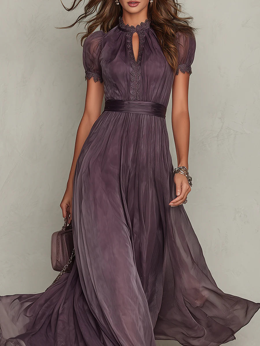 Ashley | Vestito Maxi in Chiffon Vintage Elegante