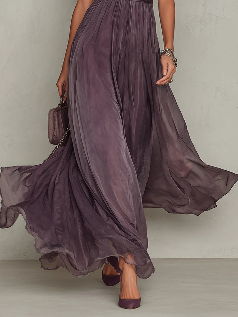 Ashley | Vestito Maxi in Chiffon Vintage Elegante
