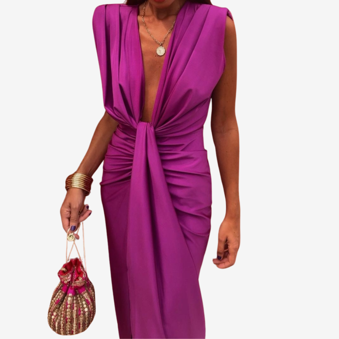 Assia™ Abito midi drappeggiato