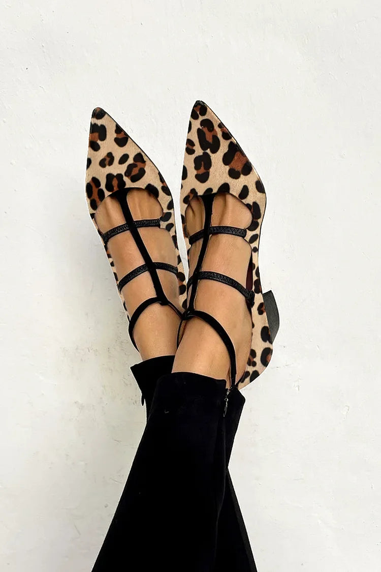 BALLERINE CON STAMPA ANIMALE E CINGHIE