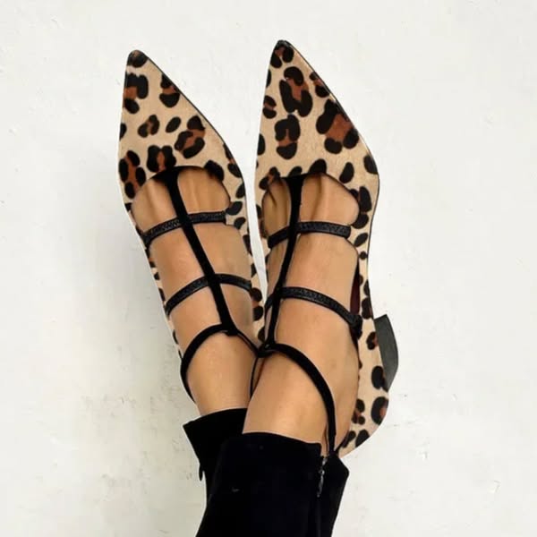 BALLERINE CON STAMPA ANIMALE E CINGHIE