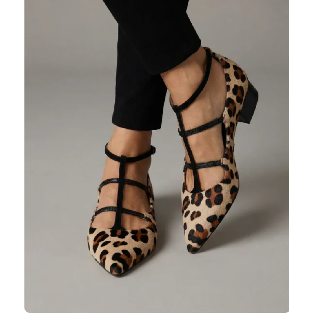 BALLERINE CON STAMPA ANIMALE E CINGHIE