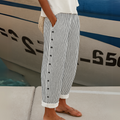 Caitlin | Pantaloni a Righe con Bottoni Eleganti