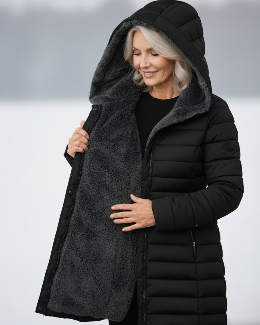 Clair | Cappotto puffer foderato in pile