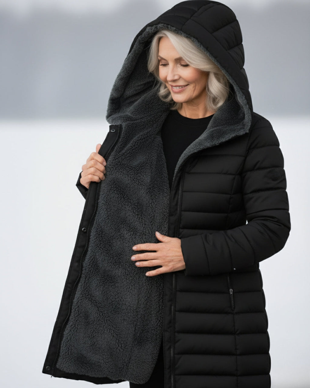 Clair | Cappotto puffer foderato in pile