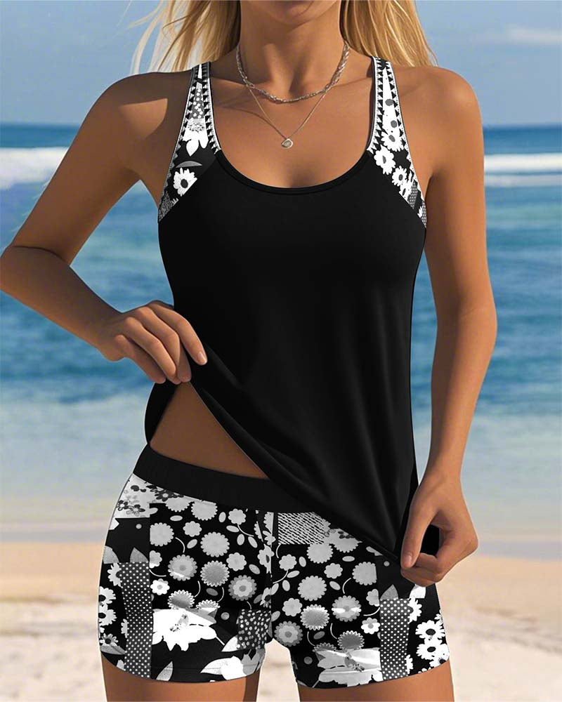 Colette | Top da bagno con boxer stampati