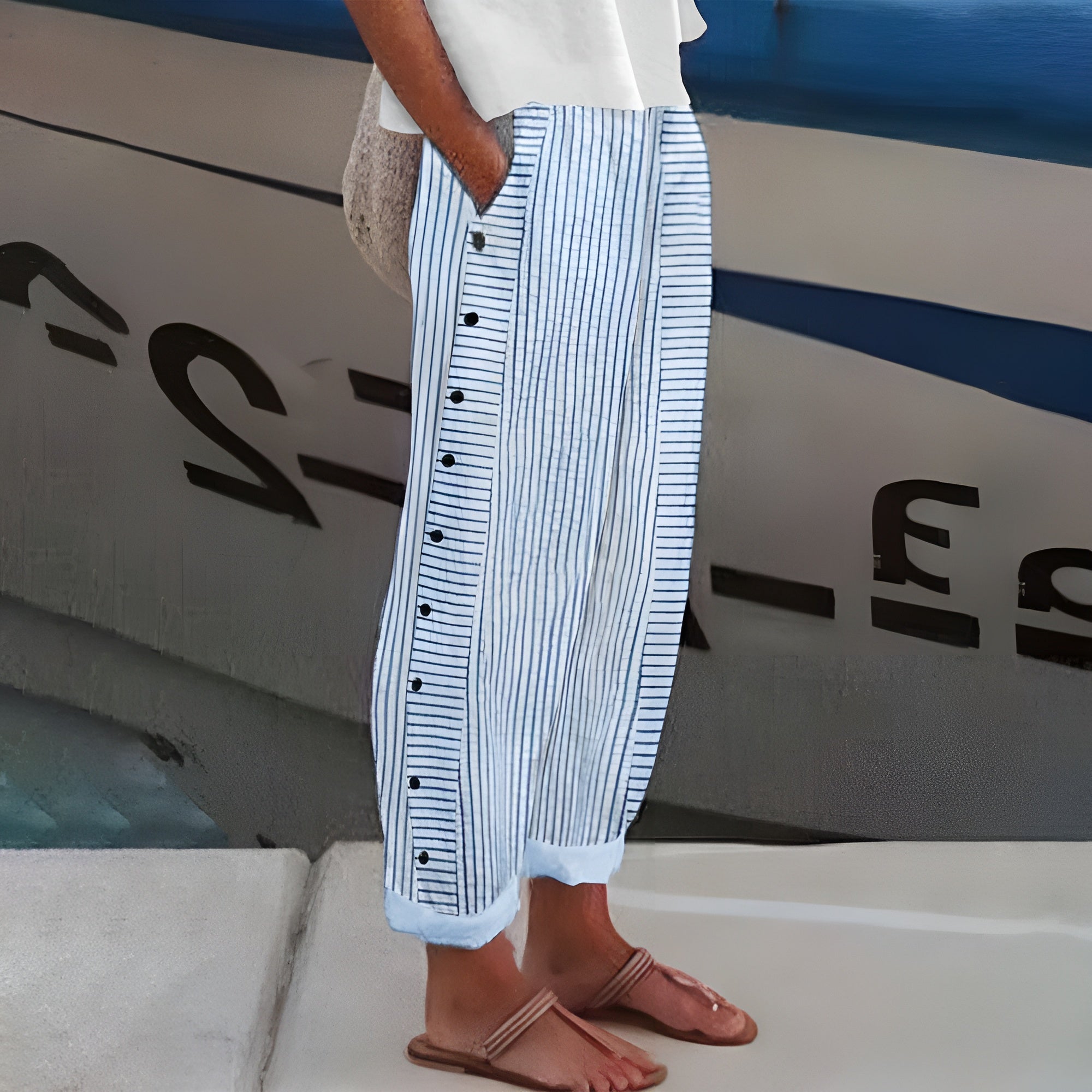 Dagny | Pantaloni Estivi Stripes Eleganti