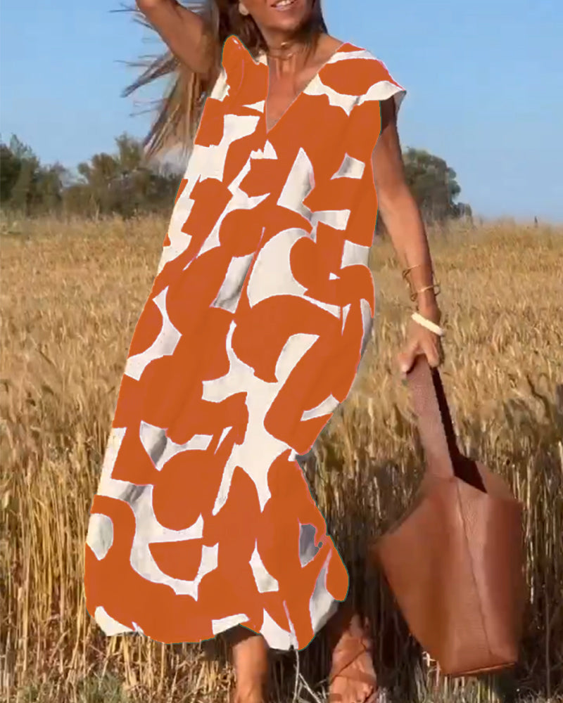 Elowen - Abito senza maniche con stampa geometrica irregolare