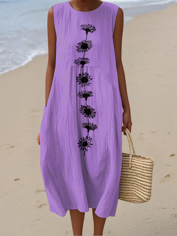 Emma | Abito Midi Violet Bloom