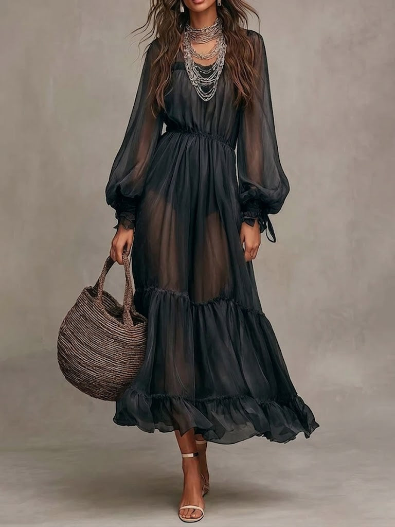 Gerda | Elegante Abito Midi con Scollatura a V