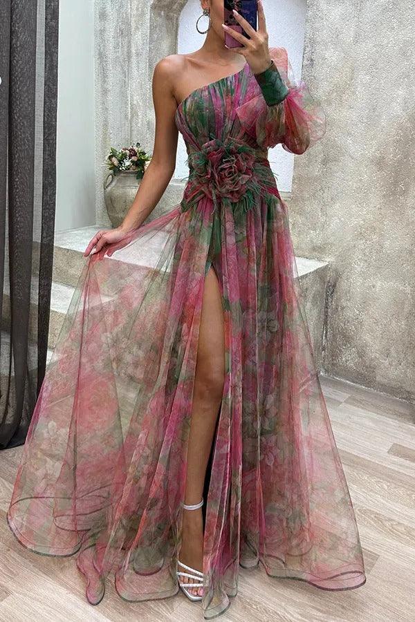 Grace | Vestito Maxi Plissettato Floral per l'Evasione Estiva
