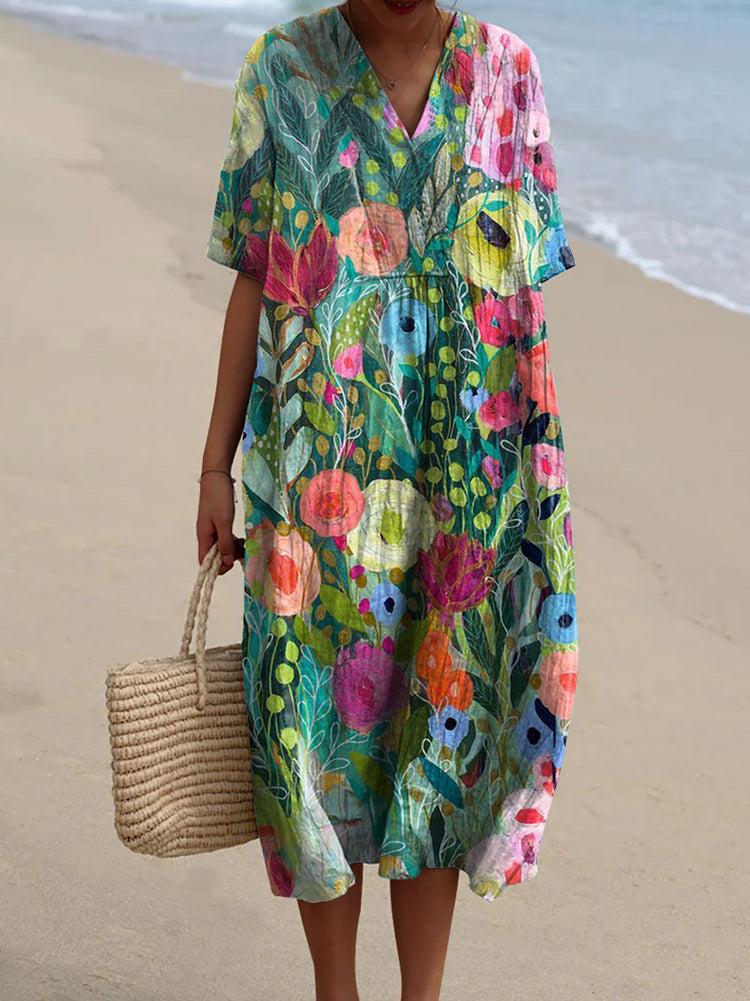 Harjas - Vestito Vintage a Fiori