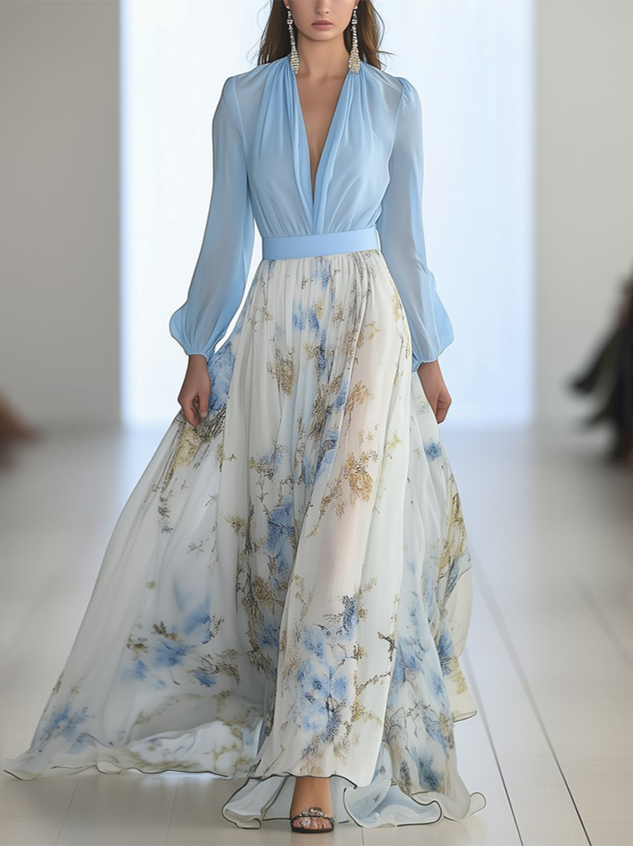 Harper™ | Bellissimo Abito Maxi con Stampa Floreale