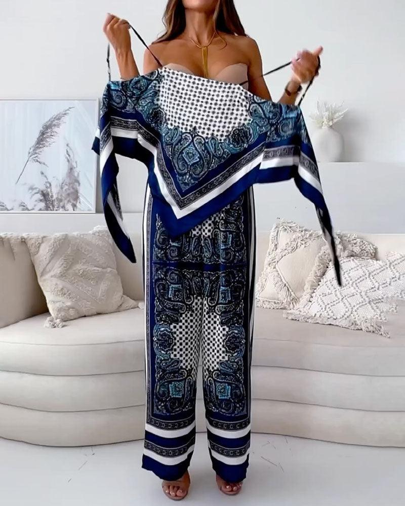 Helen | Set di Vestito a Due Pezzi con Top e Pantaloni alla Moda Pronto per le Vacanze