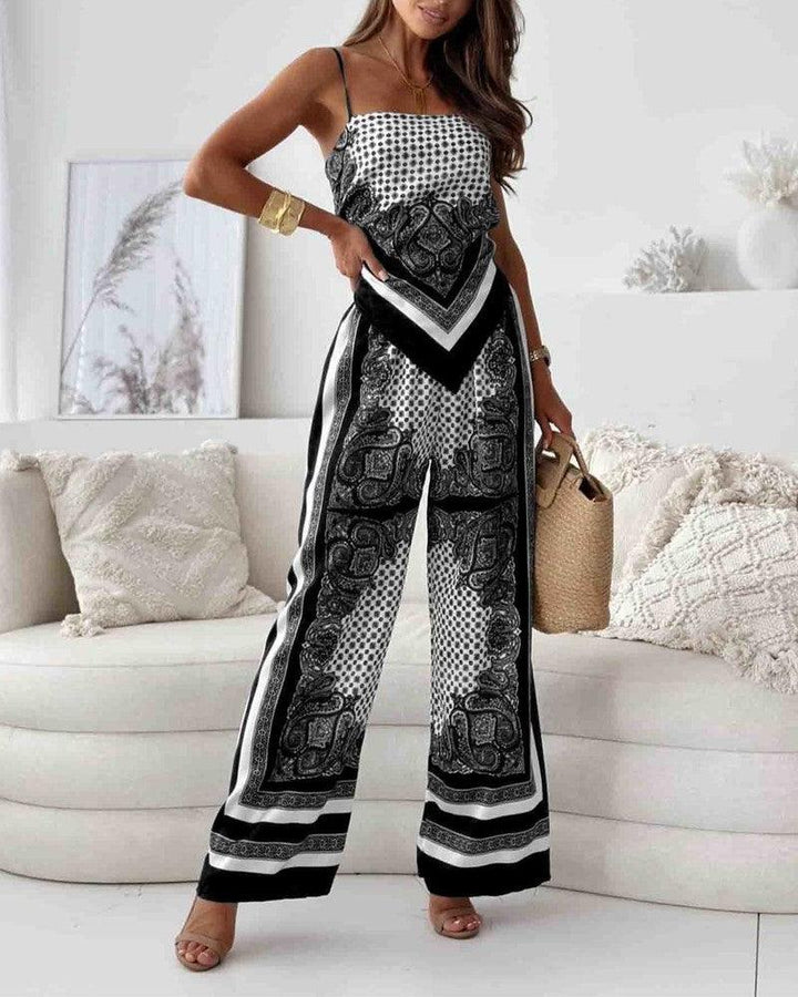Helen | Set di Vestito a Due Pezzi con Top e Pantaloni alla Moda Pronto per le Vacanze