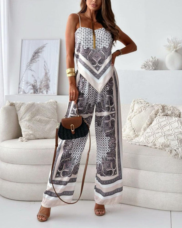 Helen | Set di Vestito a Due Pezzi con Top e Pantaloni alla Moda Pronto per le Vacanze