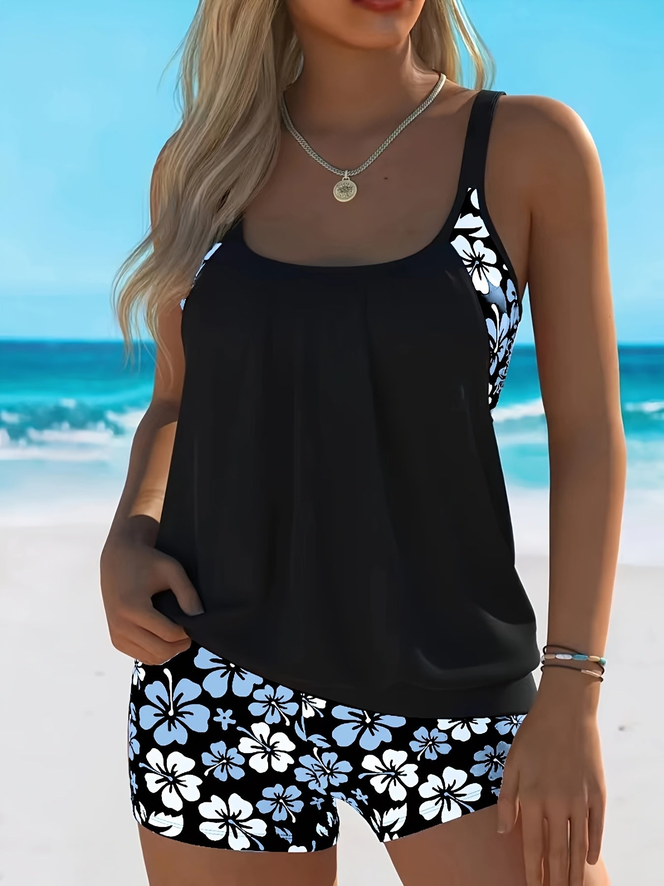 Isabella | Set Tankini Floreale Blu