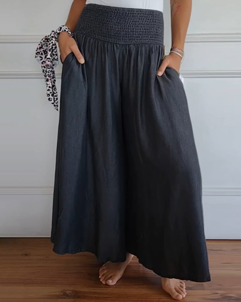 Jasper | Pantaloni Flowy con Vita Arricciata
