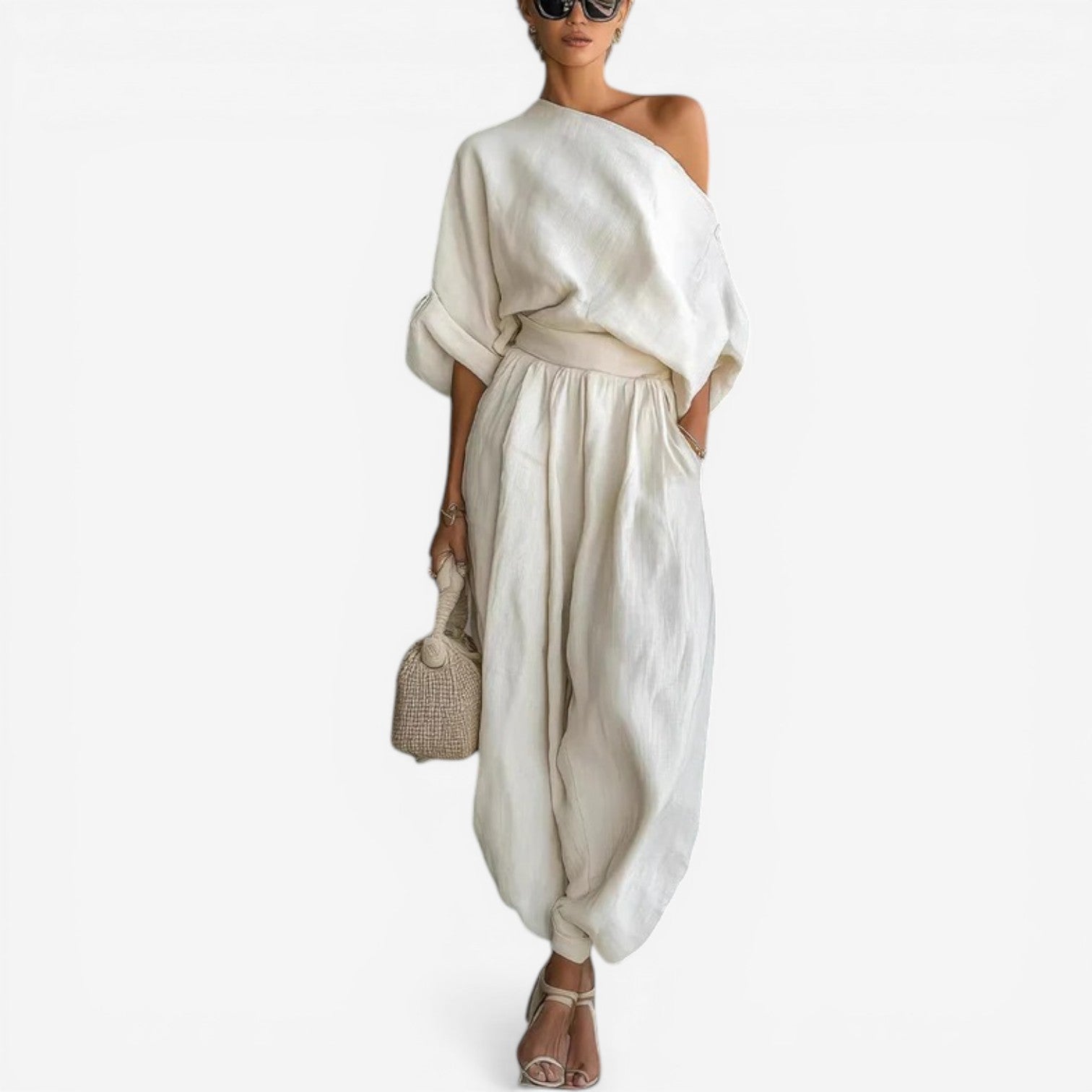 Jessica™ Completo in lino monospalla
