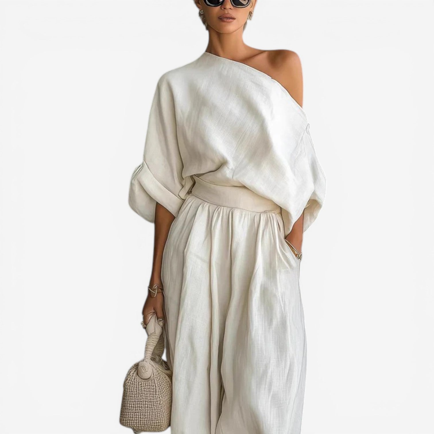 Jessica™ Completo in lino monospalla