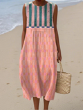 Lily™ Abito Midi Pastel a Righe