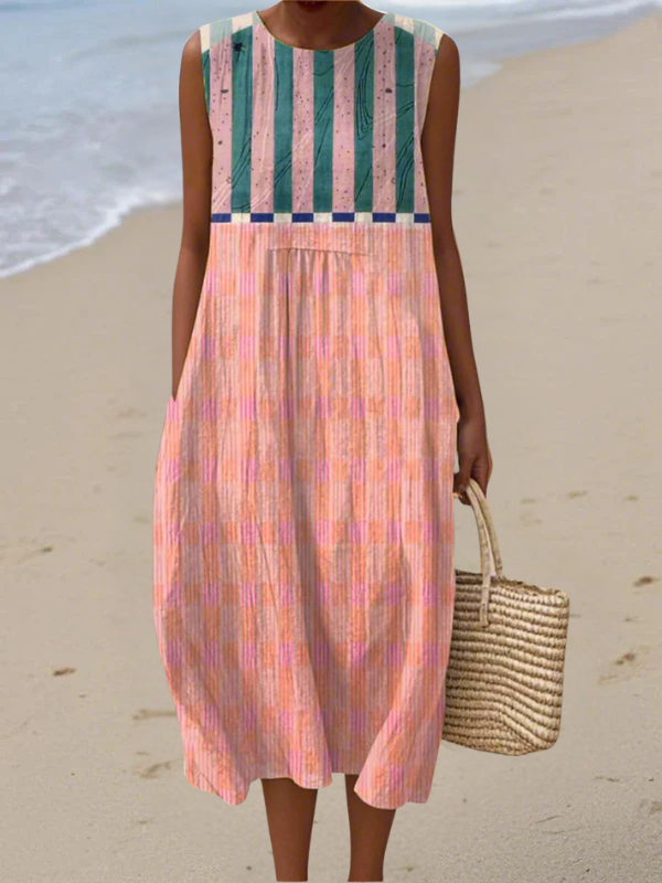 Lily | Vestito Midi Pastello a Righe