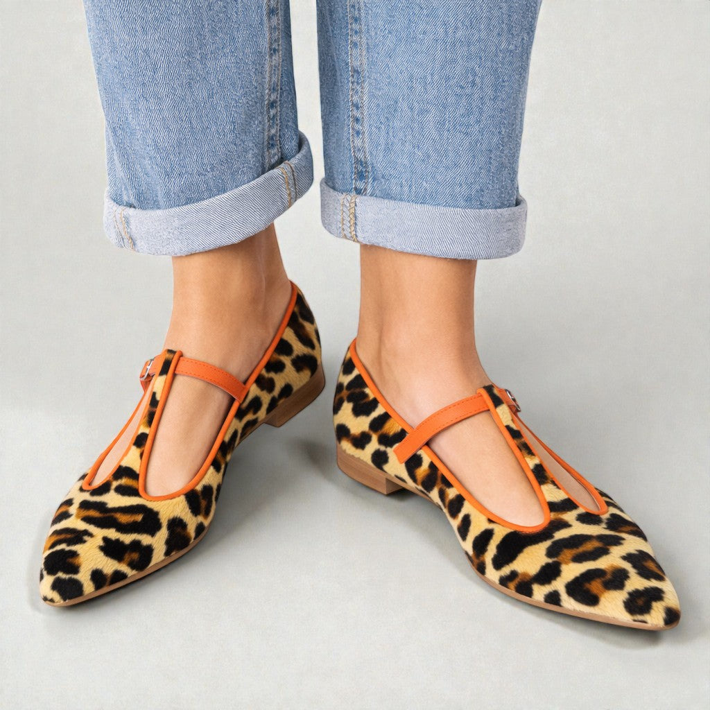 Lulu | BALERINE T-STRAP LEOPARDATE