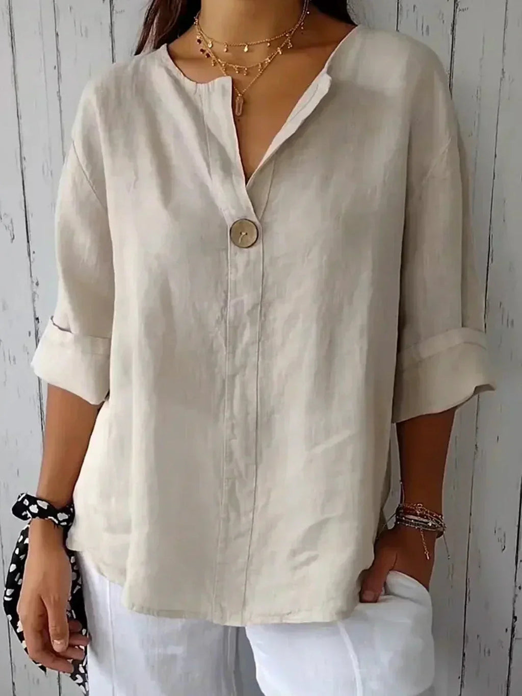 Luna - Blusa Casual a V