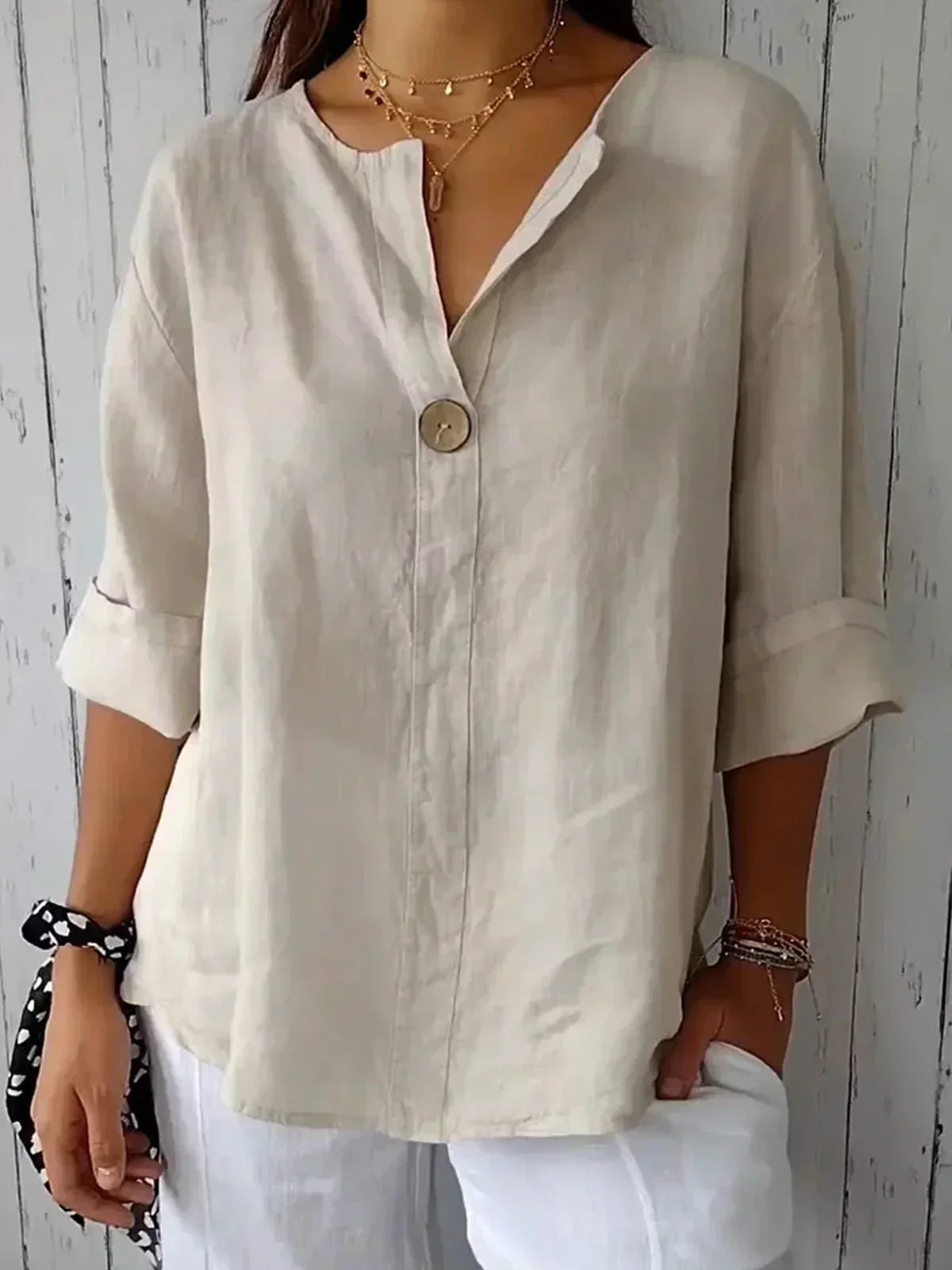 Luna - Blusa Casual a V