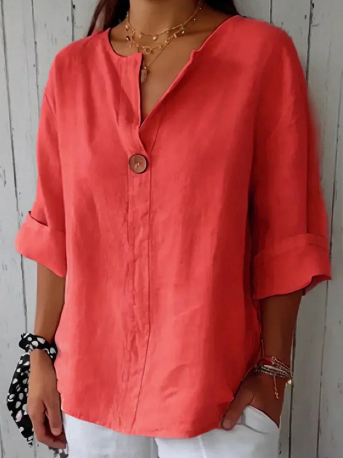 Luna - Blusa Casual a V