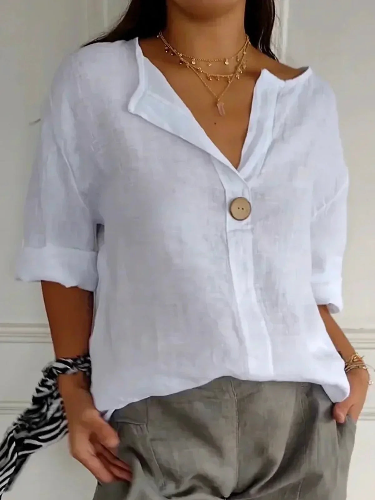 Luna - Blusa Casual a V