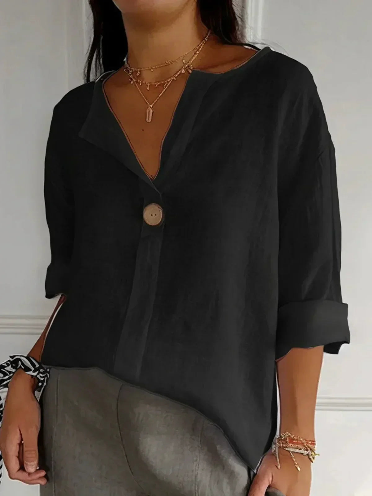 Luna - Blusa Casual a V