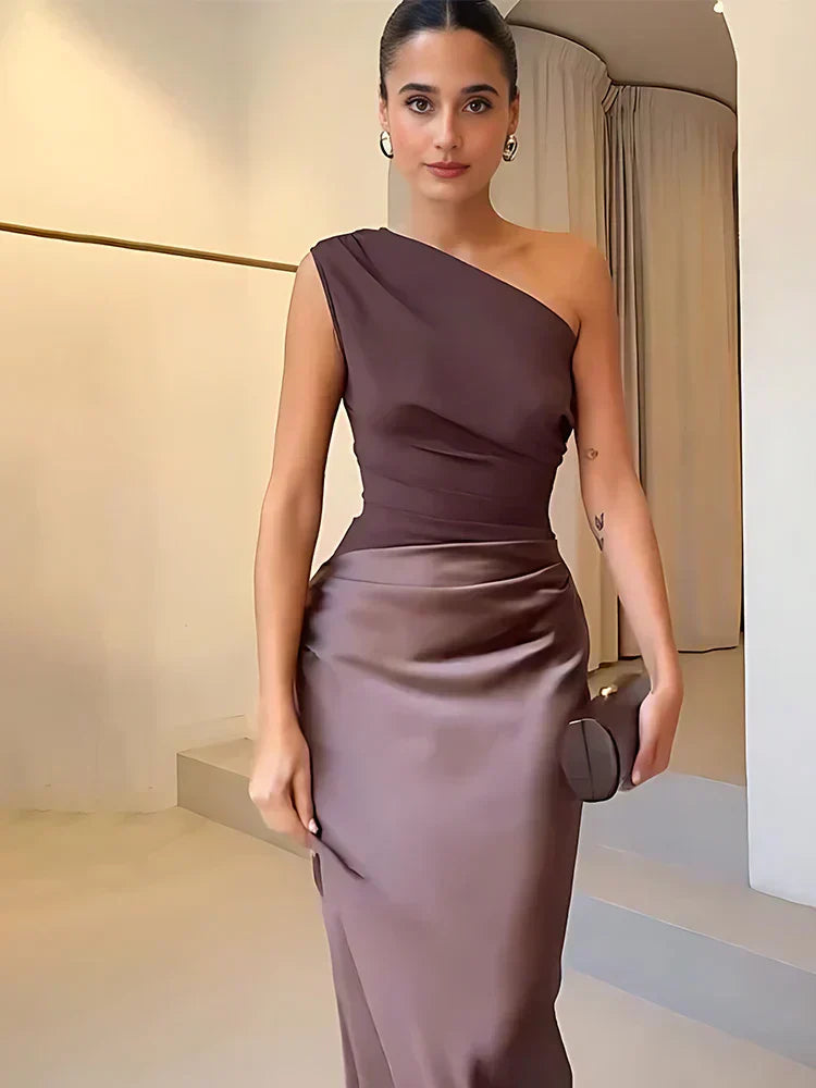 Luna™ | Abito Maxi con Oro in Satin