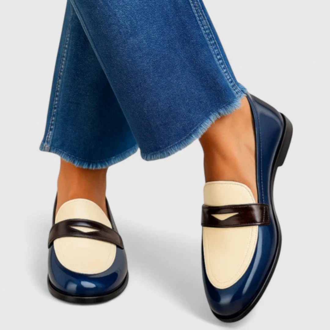 MARLEEN | MOCCASINI BLU MARINO CON TALLONE BASSO