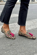MOCASSINO ANIMALIER CON NAPPE FUXIA