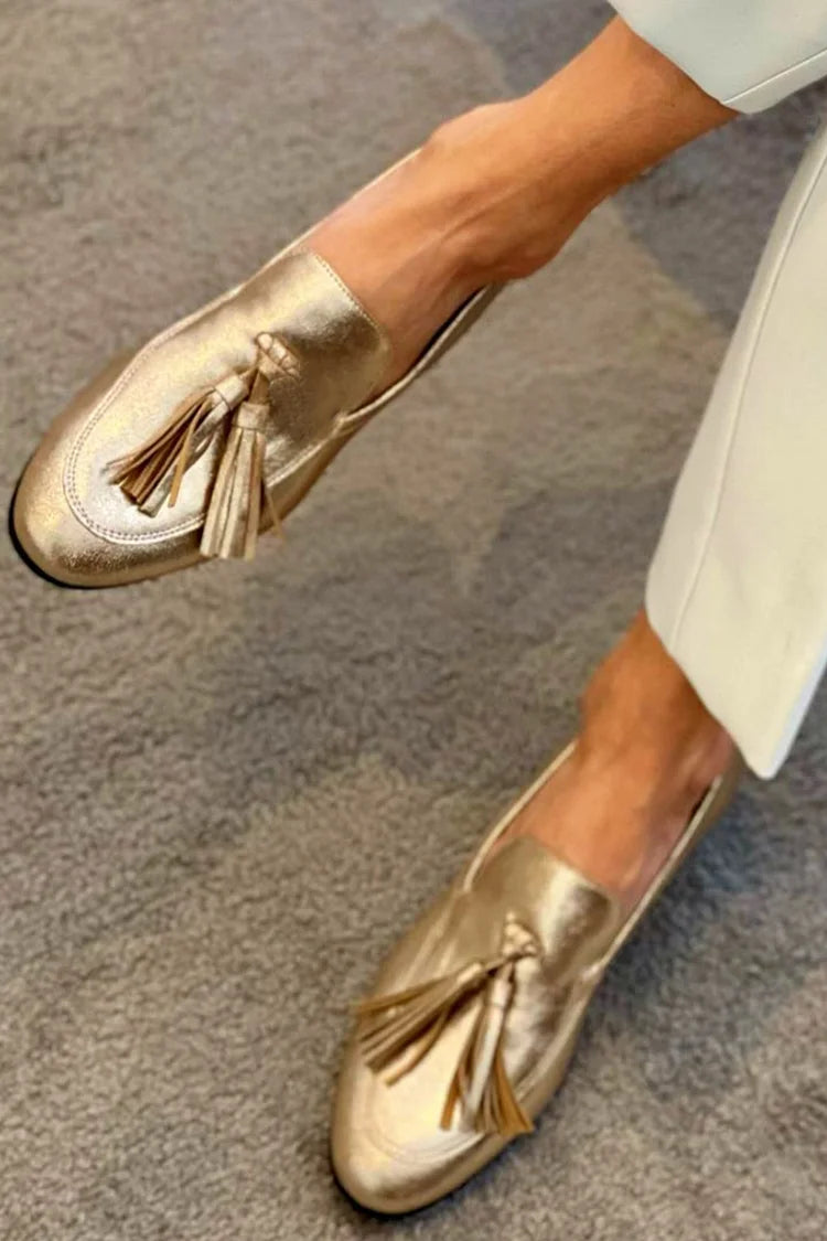 MOCASSINO ORO CON NAPPE