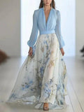 Madeleine | Abito Maxi V-Neck con Stampa Floreale Stupenda
