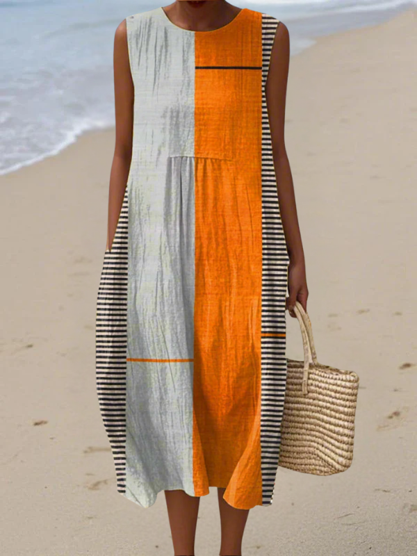 Maggio | Vestito Midi Colorblock