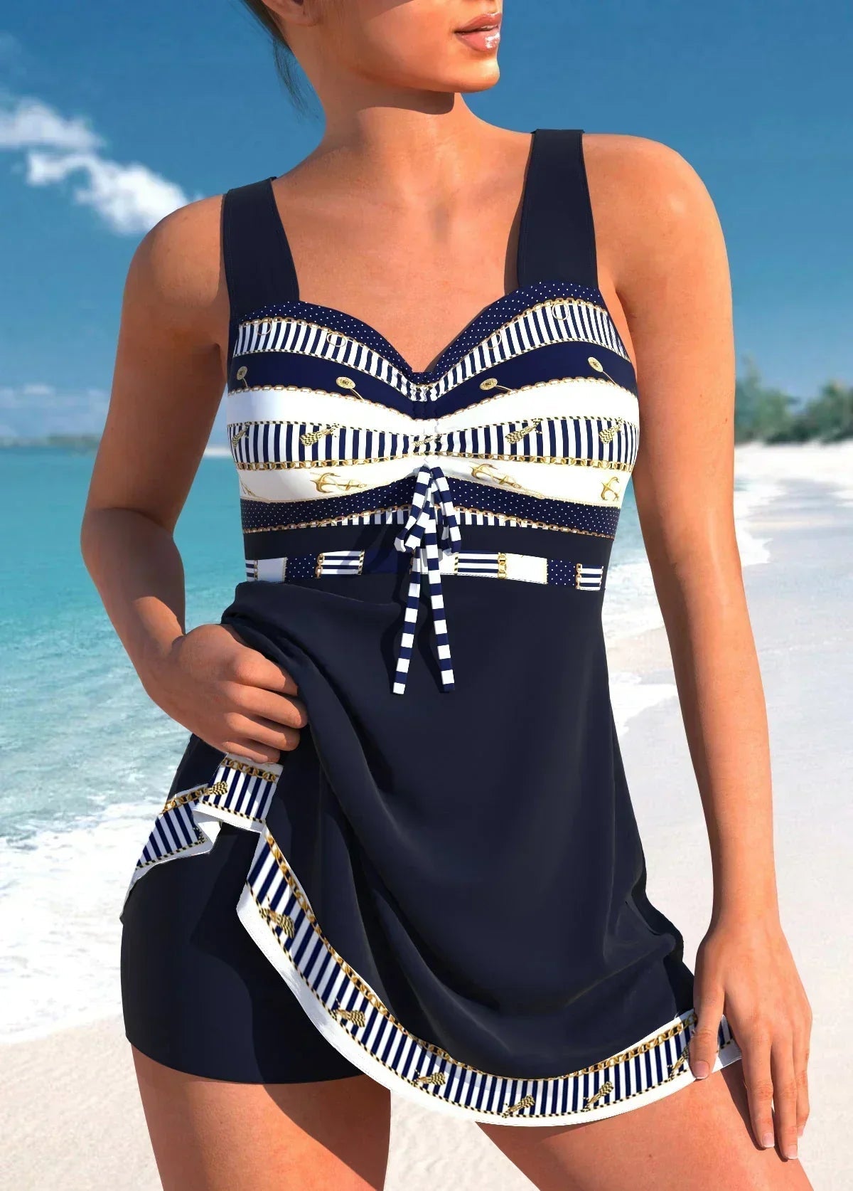 Marbella | Costume da bagno con gonna che copre la pancia
