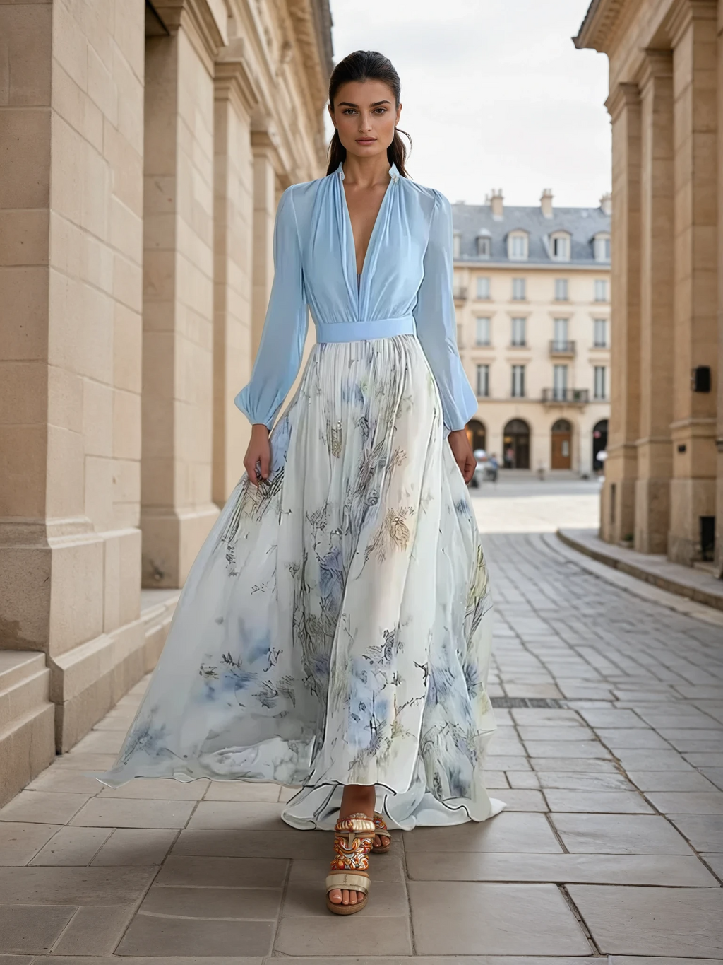 Peniel™ | Elegante Vestito Maxi Floreale