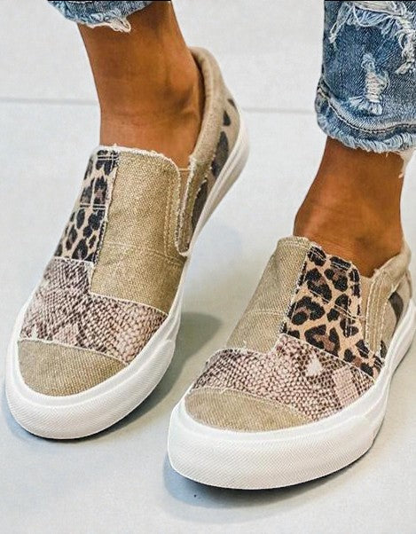 Quinny | Scarpe in Tela con Stampa Leopardo Casual