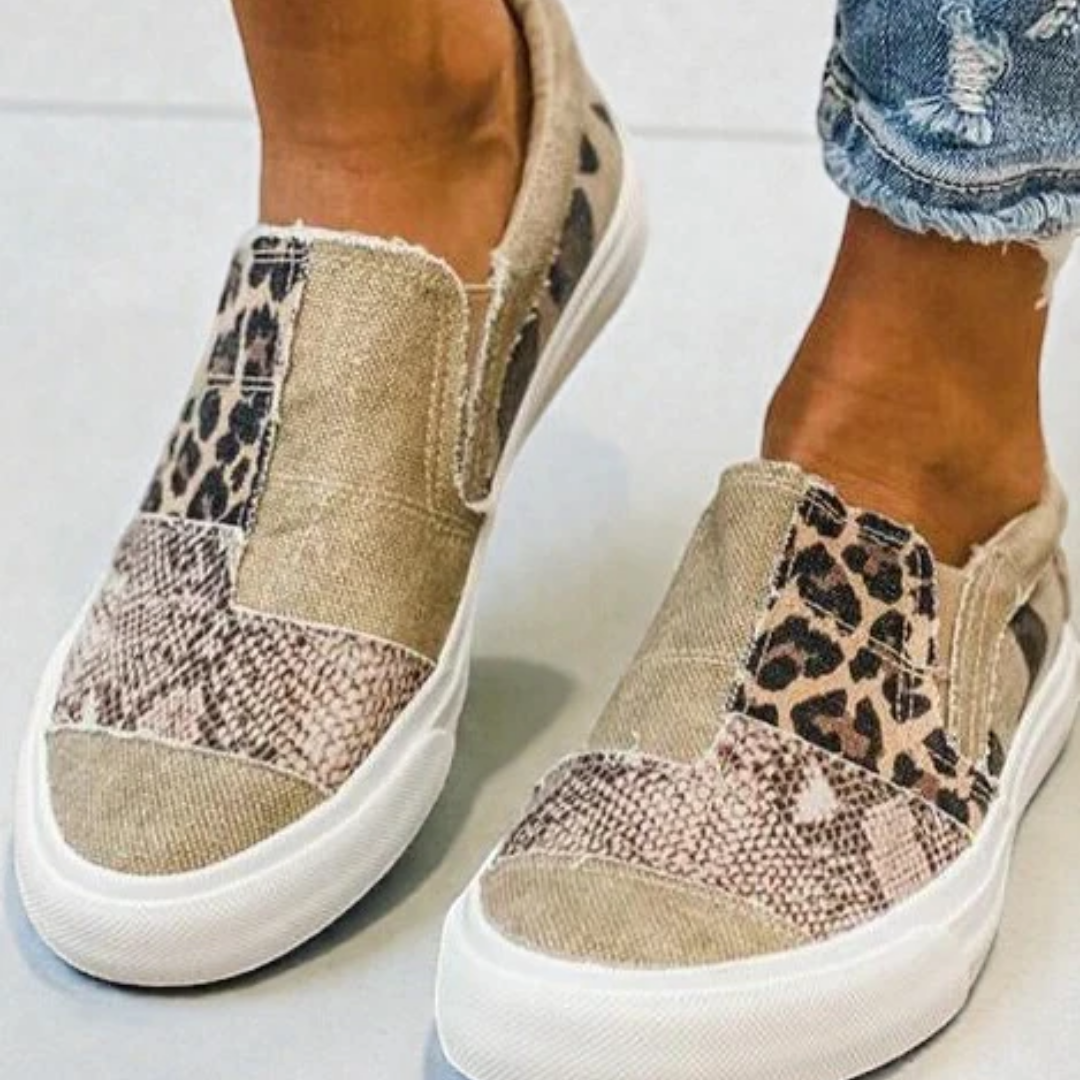 Quinny | Scarpe in Tela con Stampa Leopardo Casual