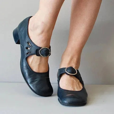Rosalé | Scarpe rétro francesi con fibbia e tacco stabile