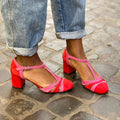 SCARPA CON CINTURINO A T E TACCO STABILE