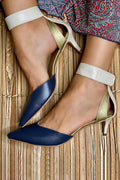 SLINGBACK BICOLORE CON TACCO ELEGANTE
