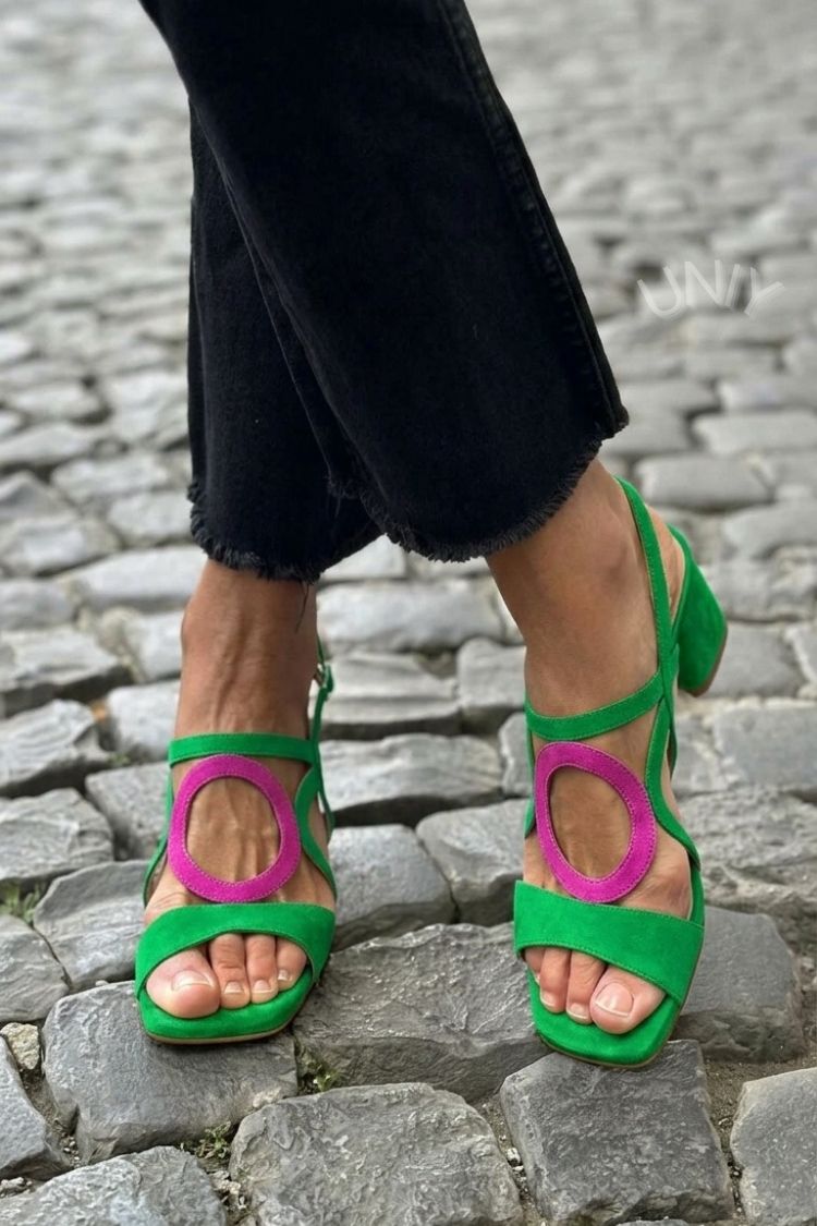 Salia - Sandali con punta quadrata e taglio arrotondato