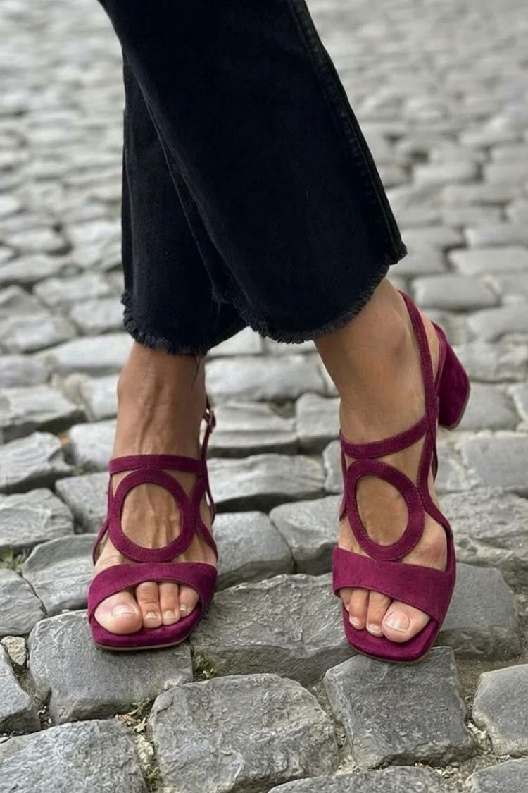 Salia - Sandali con punta quadrata e taglio arrotondato