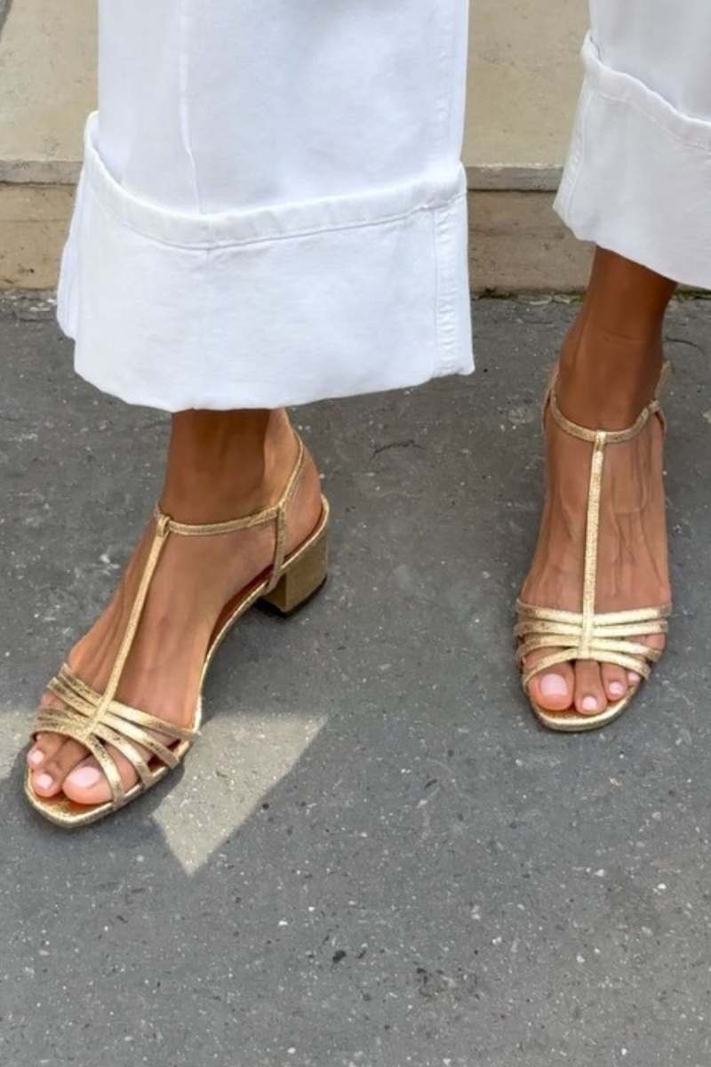 Sandra - Sandali con tacco metallizzato